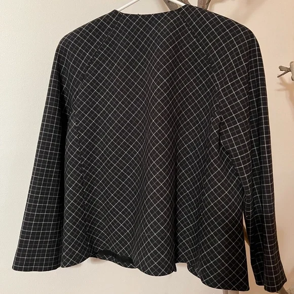 Wool Plaid Pea Coat Blazer - Picture 3 of 3